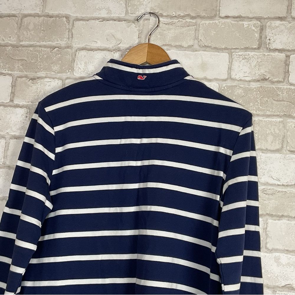 Vineyard Vines Striped Quarter Zip Pullover Long Sleeve Sweatshirt Size M - Picture 7 of 12